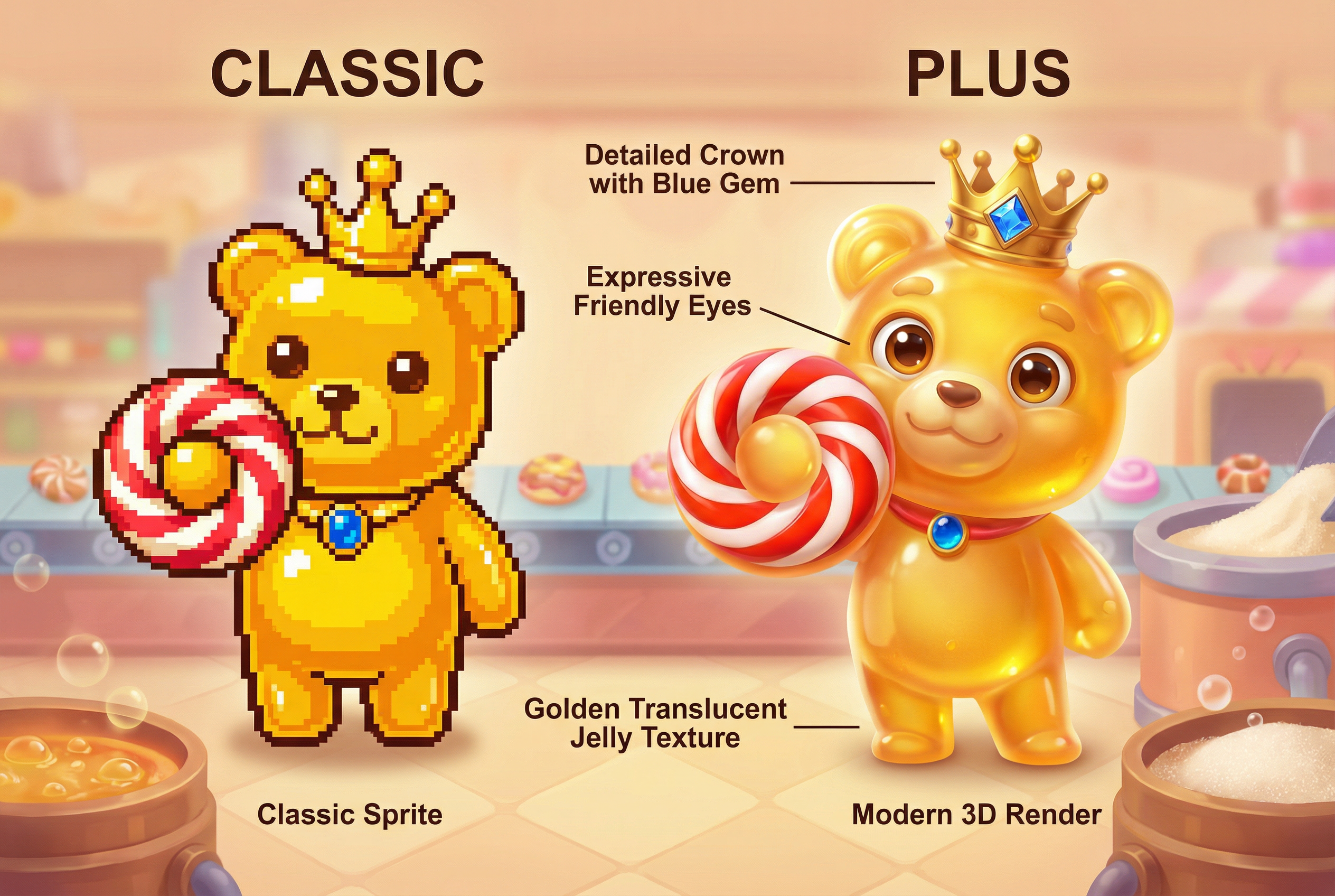 Goldie Character Evolution from Sprite to 3D Mascot