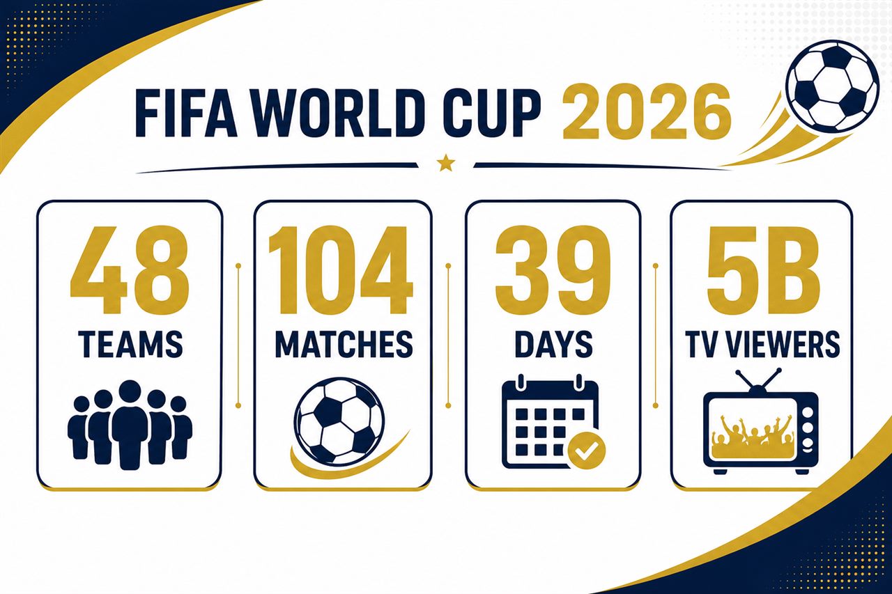 World Cup 2026 key statistics: 48 teams, 104 matches, 39 days