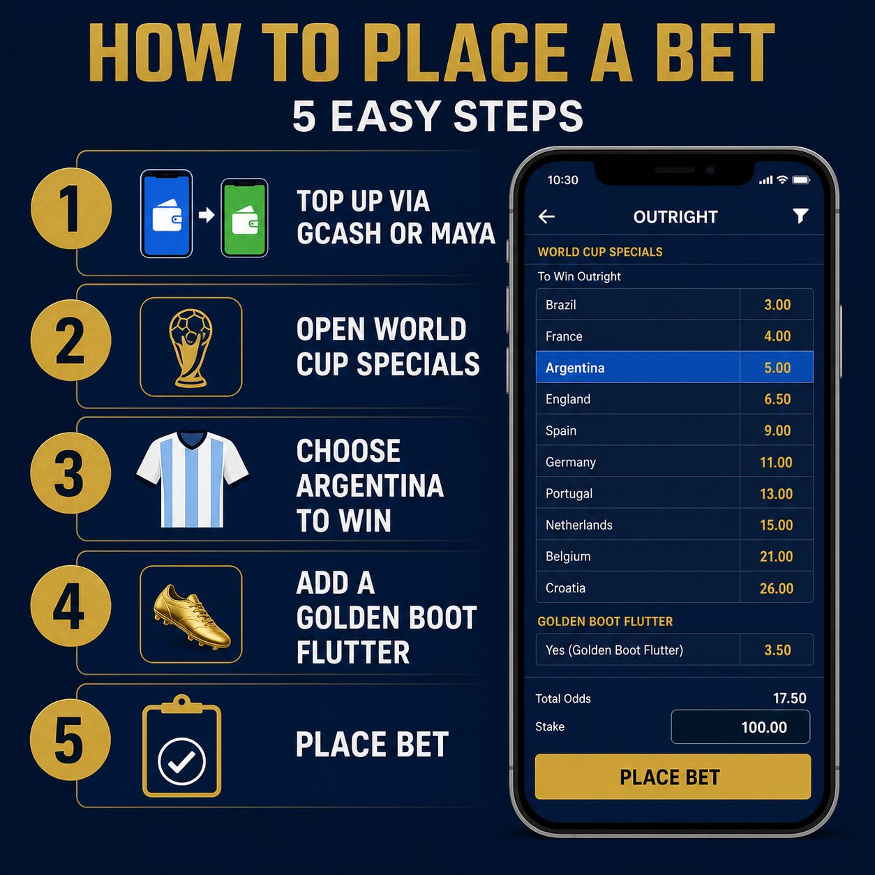How to bet on Argentina and Messi at FalconPlay via GCash step by step