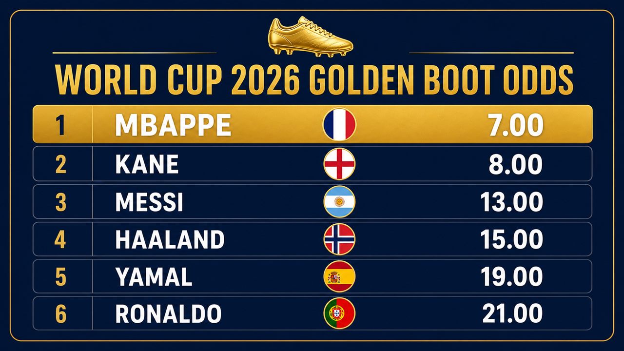 World Cup 2026 Golden Boot odds comparison for top players