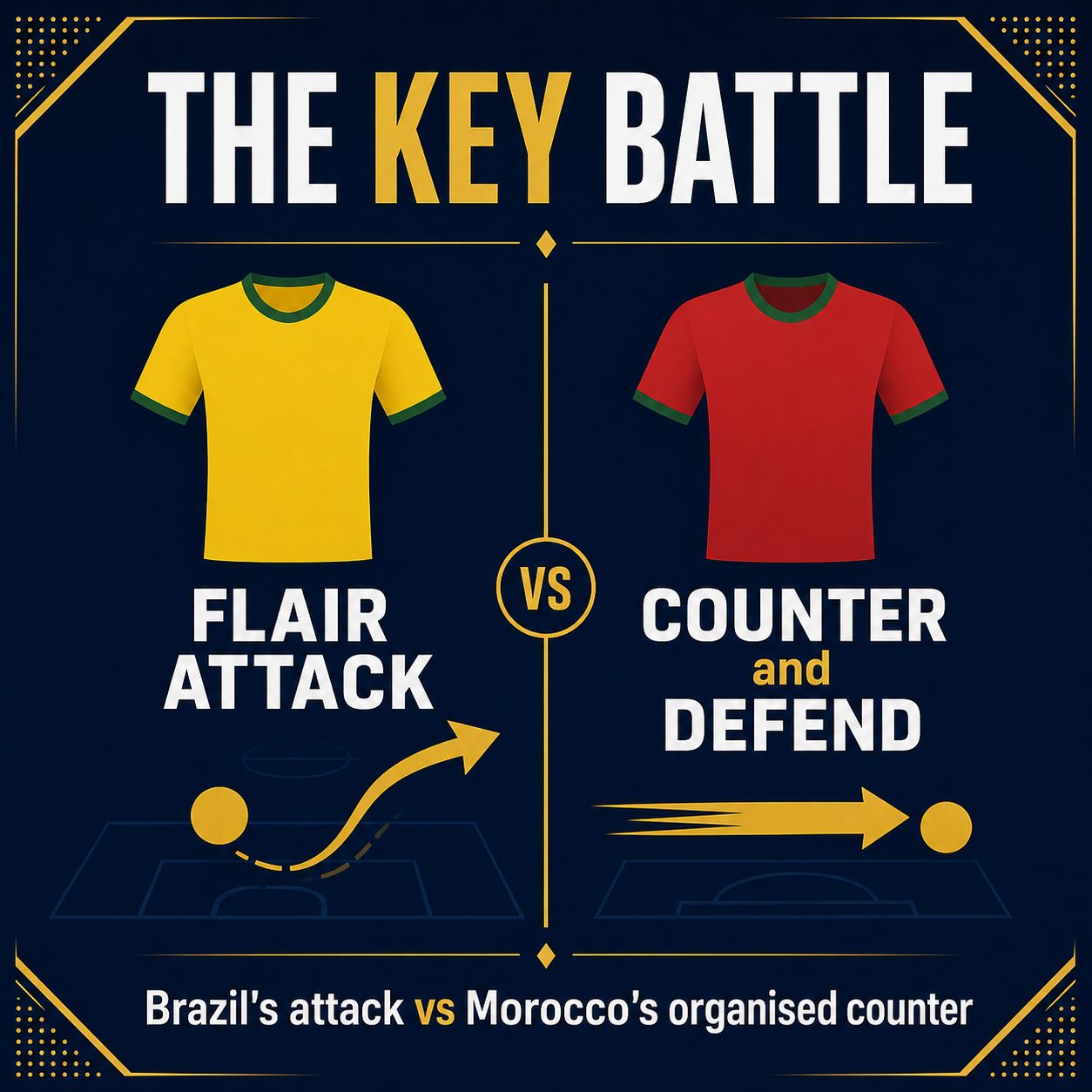 The key battle: Brazil's flair attack against Morocco's disciplined defence and lightning counter