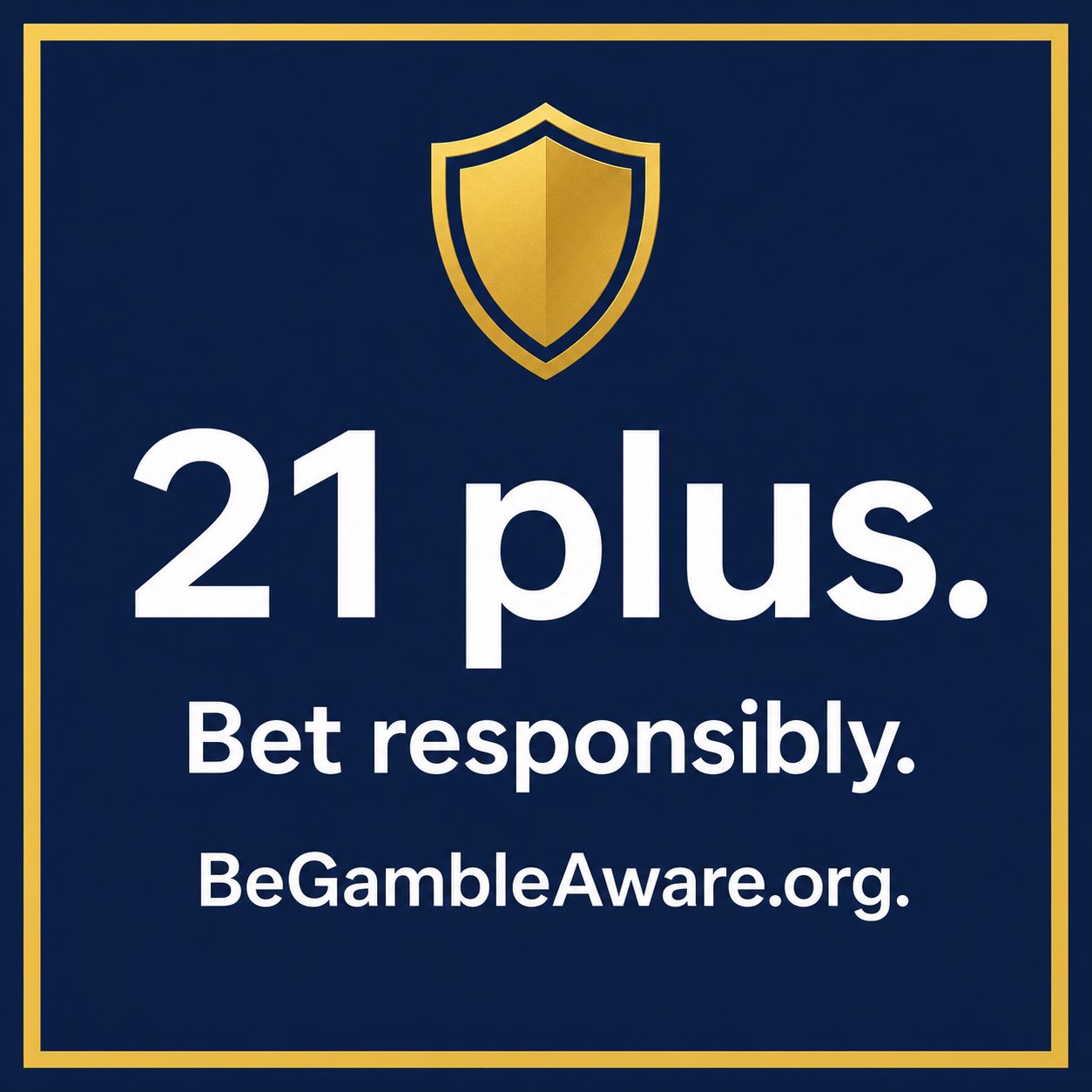 Responsible gambling reminder: bet responsibly, 21 plus, BeGambleAware
