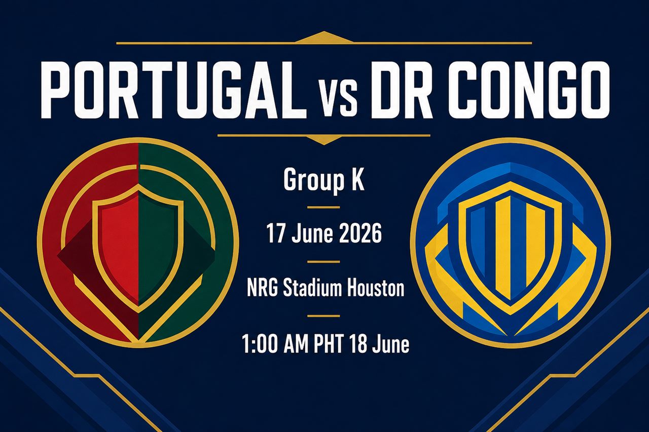 Portugal vs DR Congo fixture card: 17 June, NRG Stadium Houston, 1am Philippine time on 18 June, Group K
