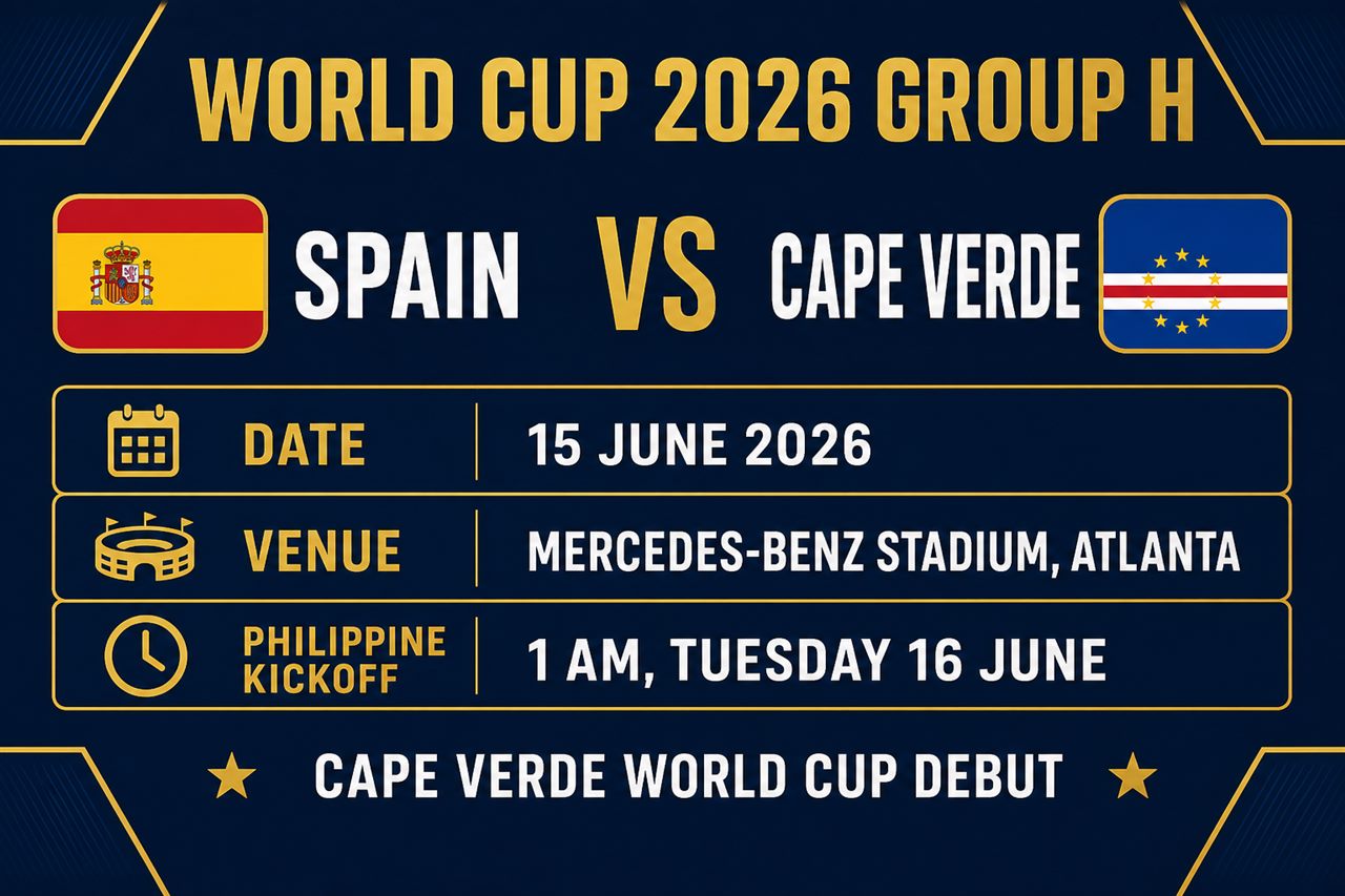 Spain vs Cape Verde fixture card: 15 June, Mercedes-Benz Stadium Atlanta, 1am Philippine time on 16 June, Group H