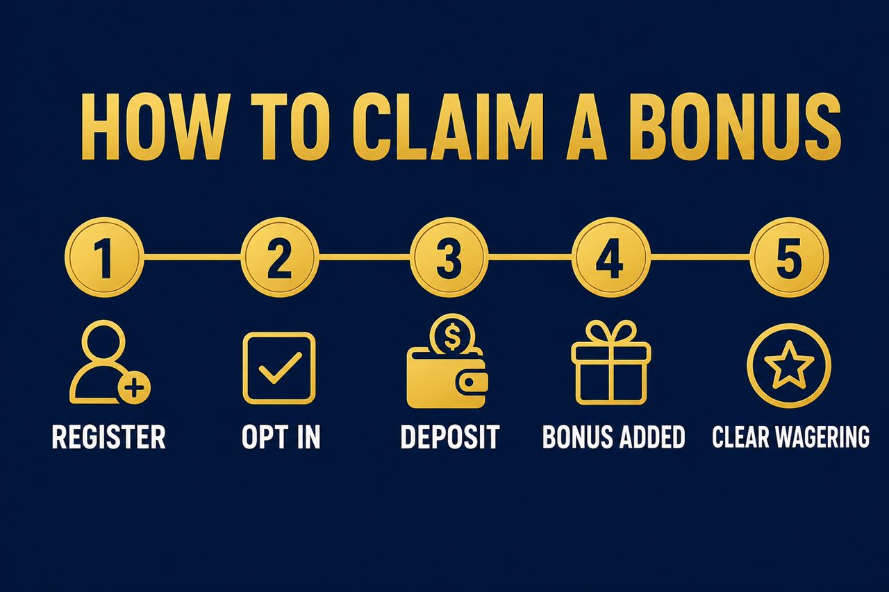 Five step process to claim a FalconPlay bonus